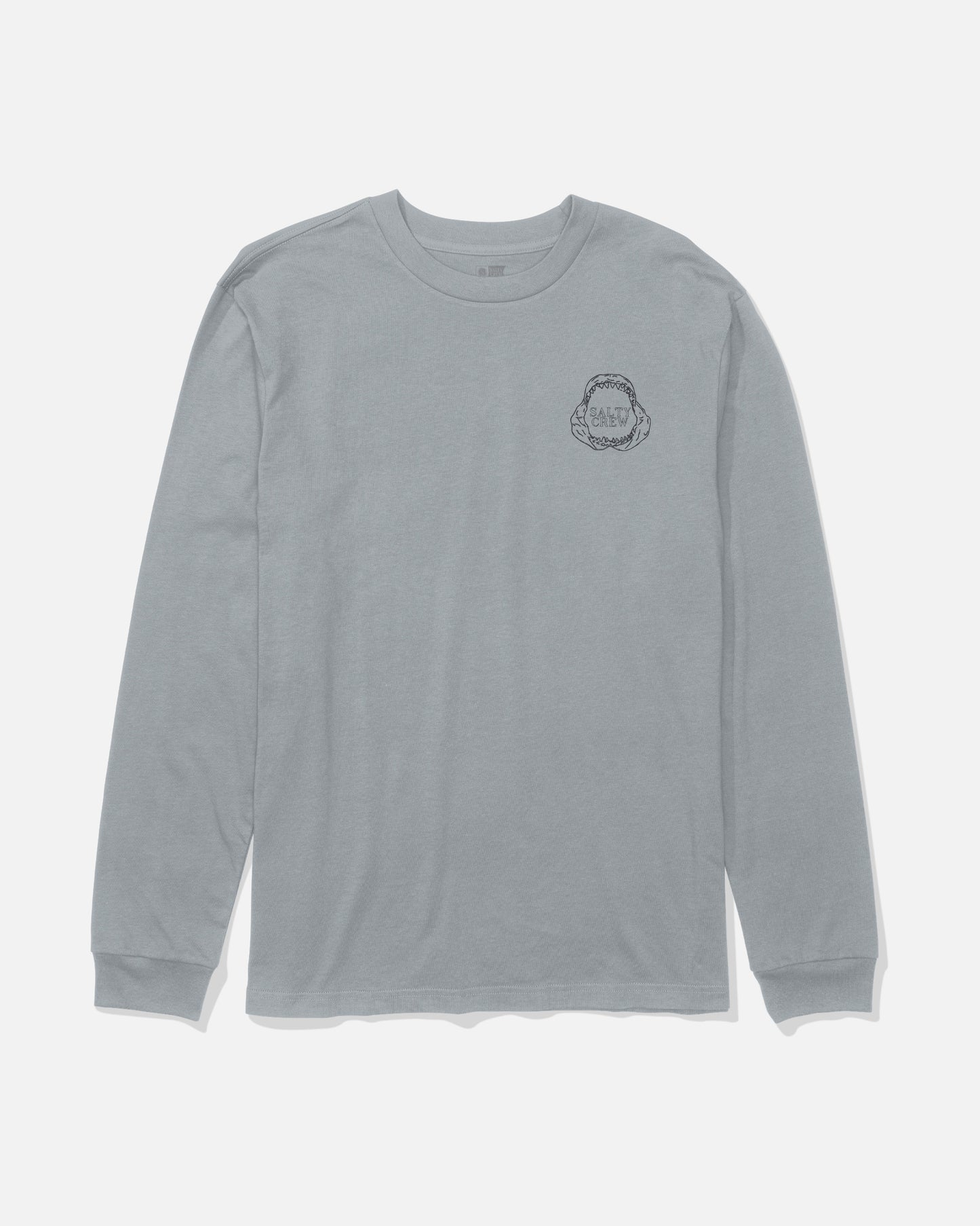 Front view of the Great White Long Sleeve Tee - Quarry. 