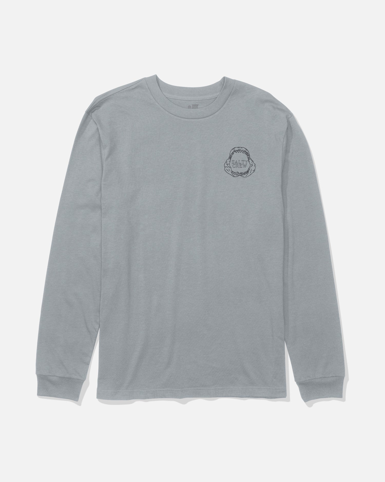 Front view of the Great White Long Sleeve Tee - Quarry. 