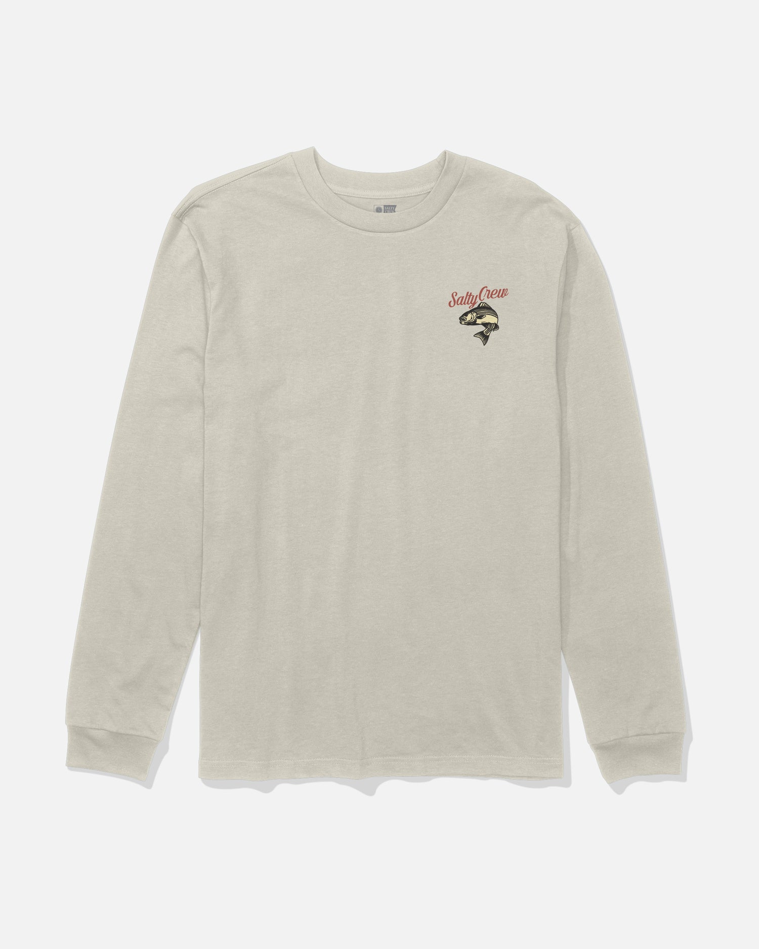 Front view of the Striped Long Sleeve Tee - Bone. 