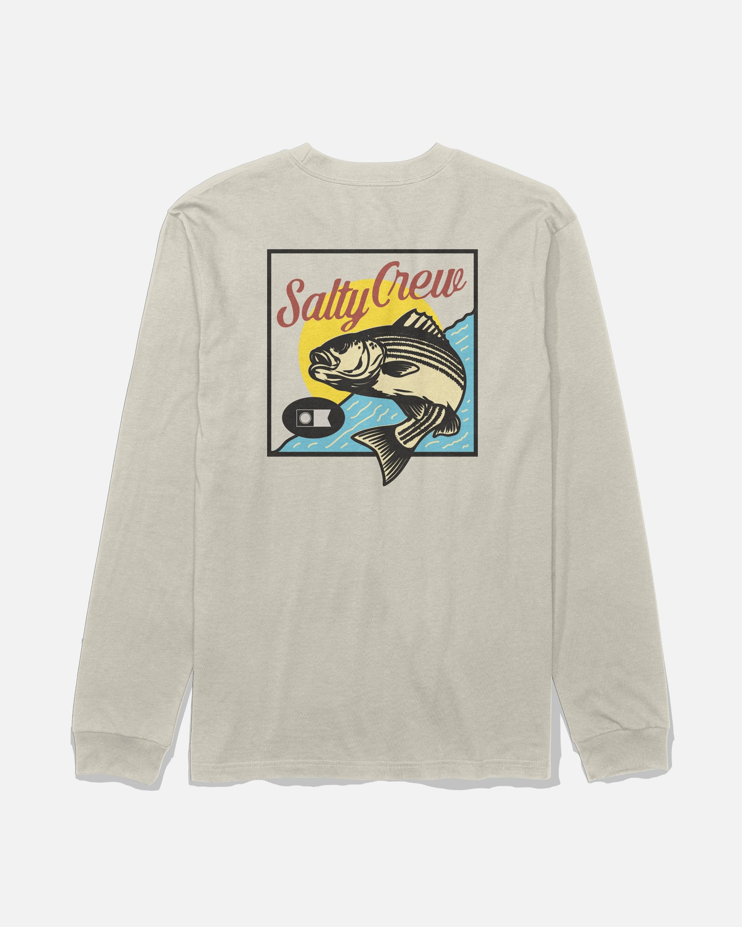 Back view of the Striped Long Sleeve Tee - Bone. 