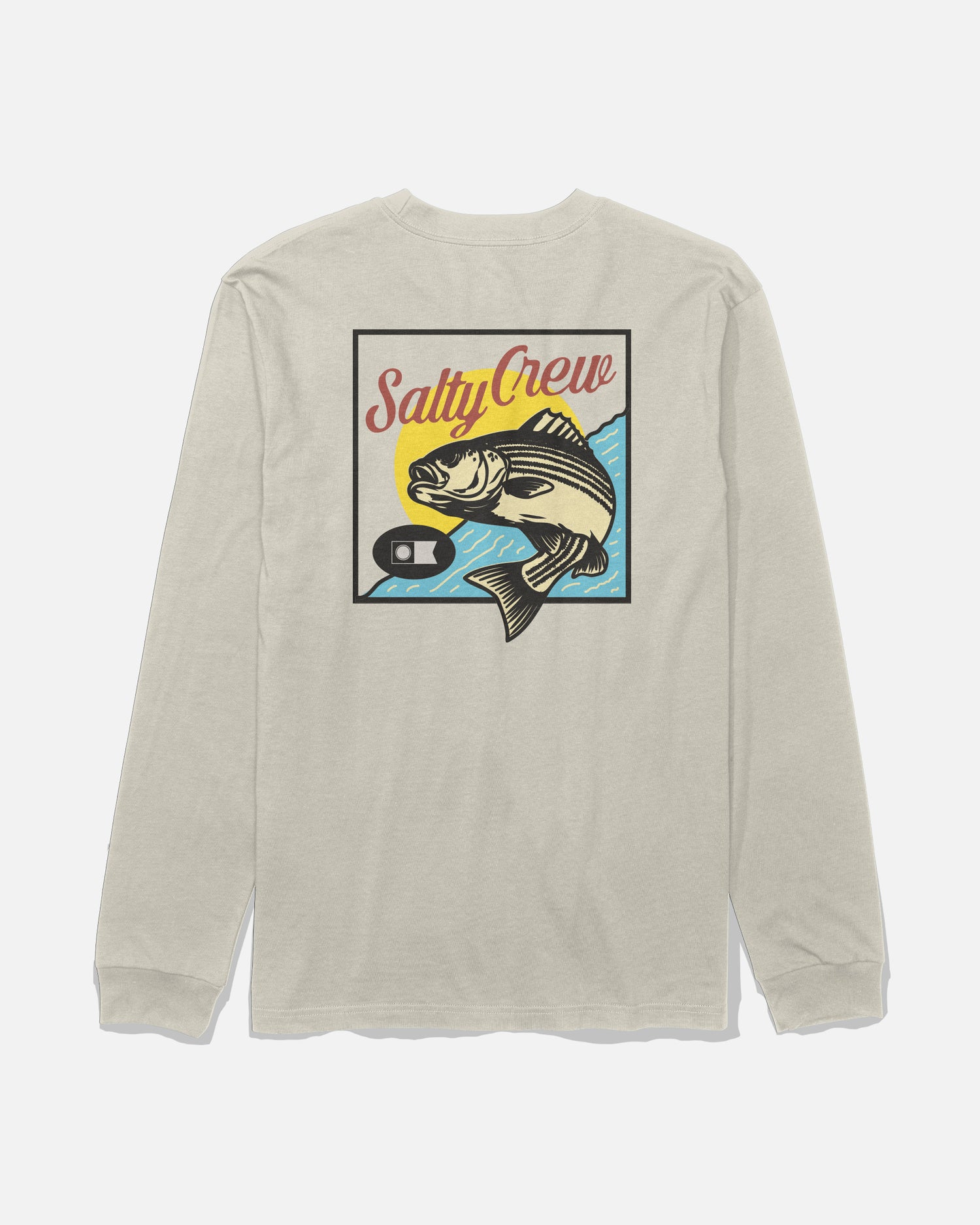 Back view of the Striped Long Sleeve Tee - Bone. 