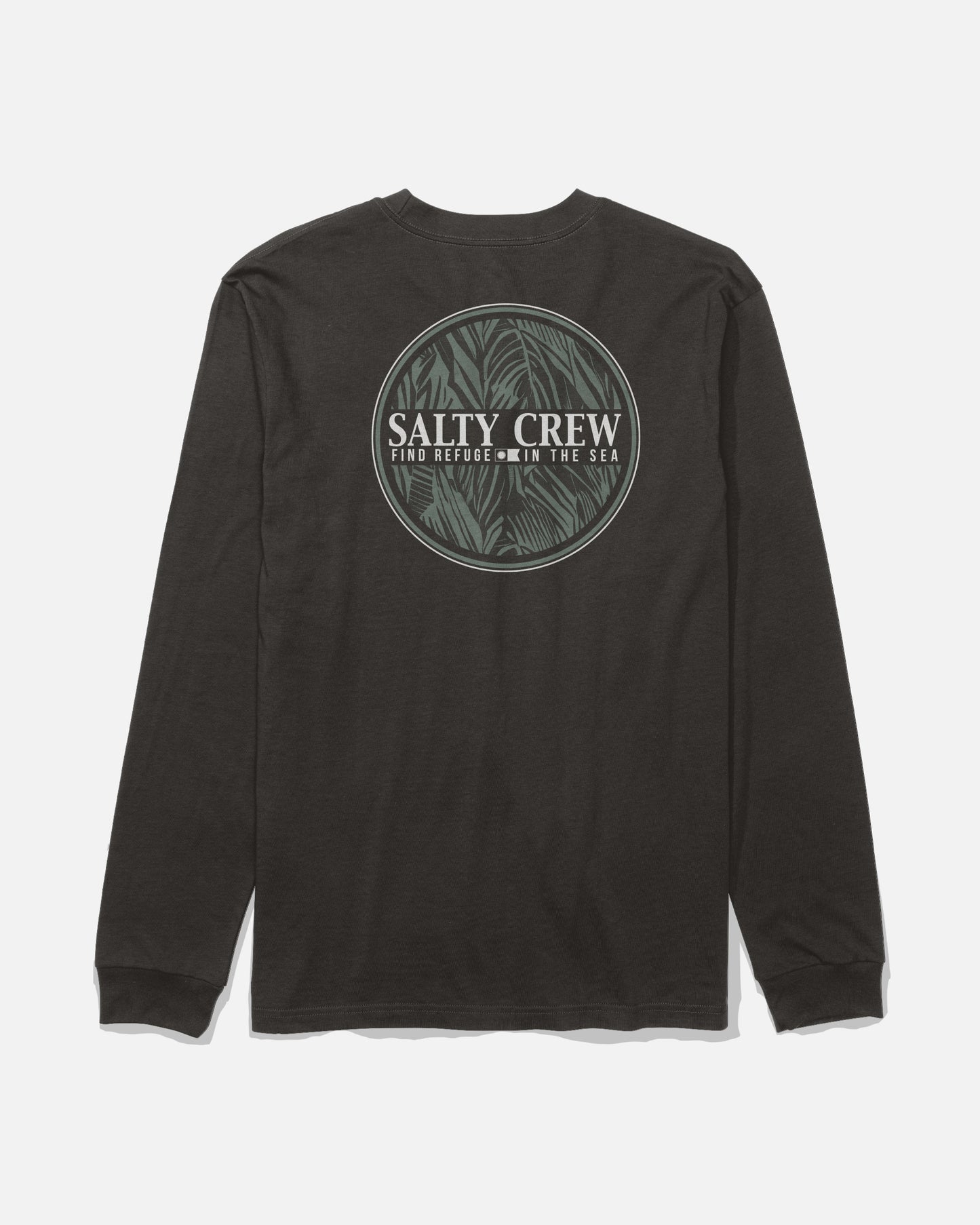 Back view of the Salty Fill Long Sleeve Tee - Black. 