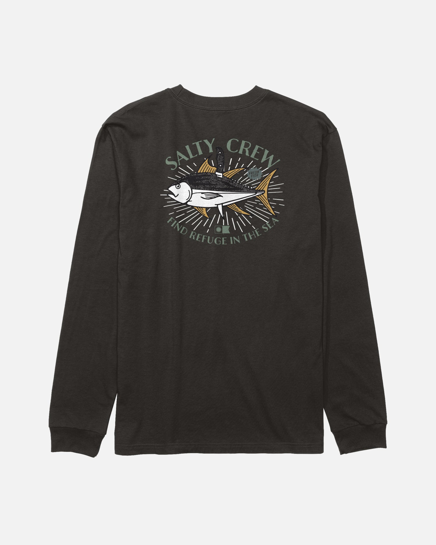 Back view of the Omakase Boys Long Sleeve Tee - Black. 