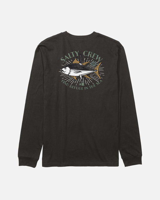 Back view of the Omakase Boys Long Sleeve Tee - Black. 