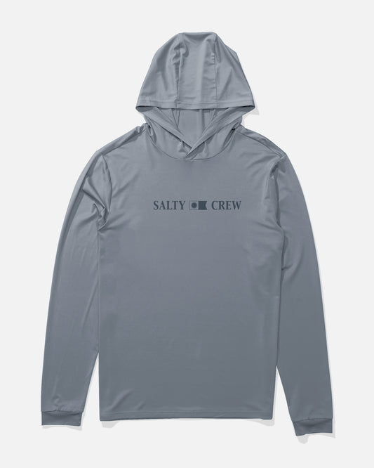 Front view of the Rail Hood Sunshirt - Tradewinds.