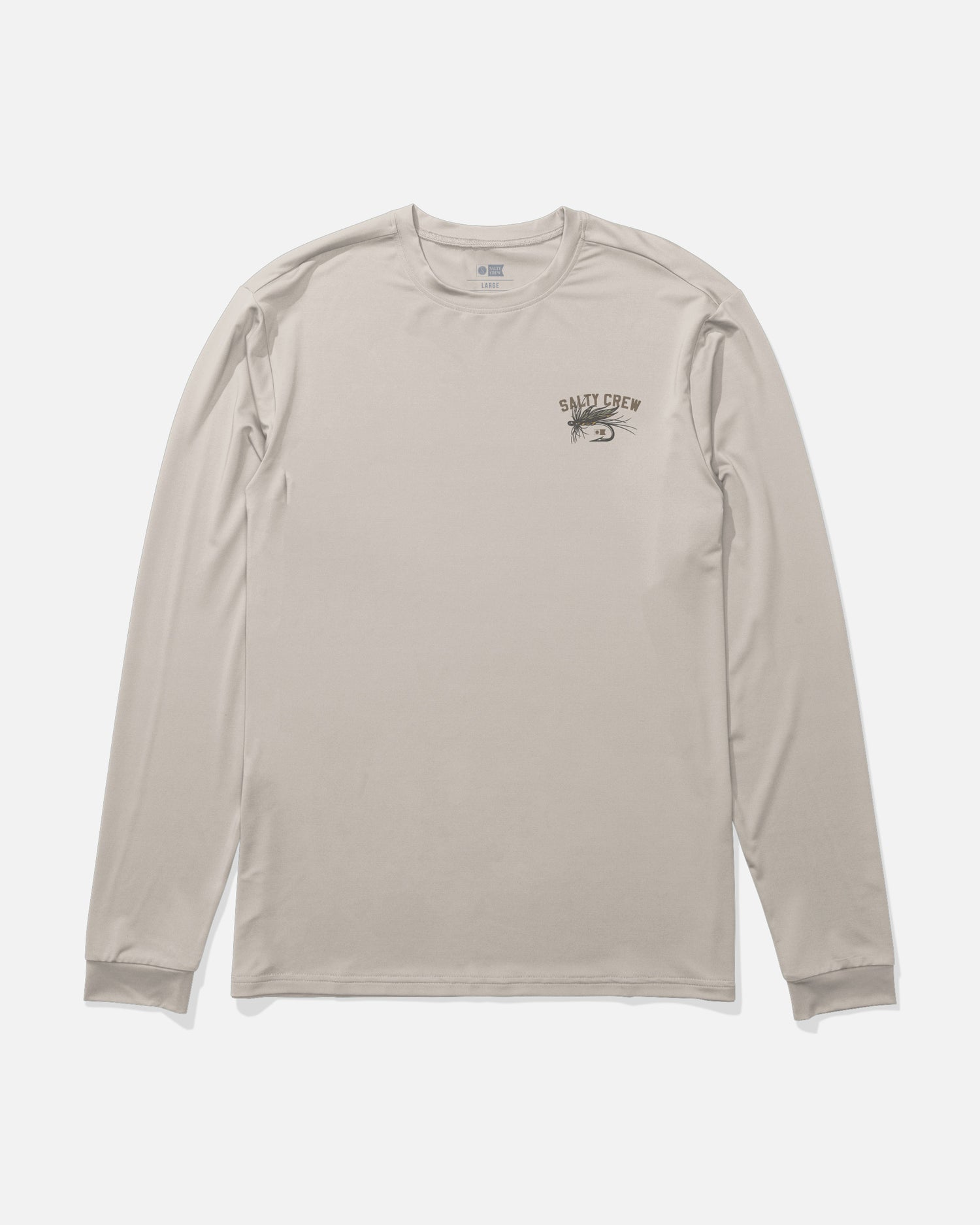 Front view of the Fishing Co Long Sleeve Sunshirt - Natural. 