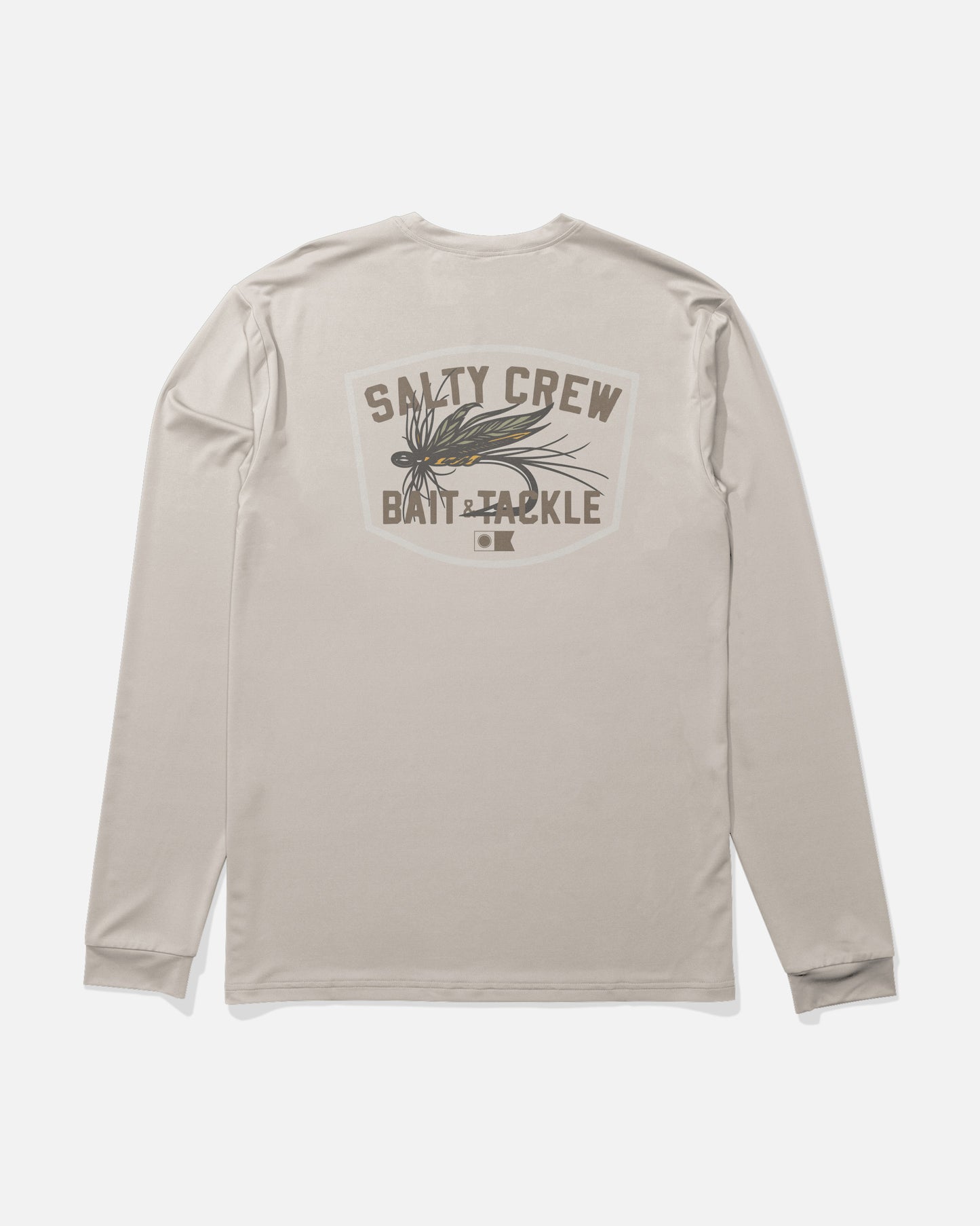 Back view of the Fishing Co Long Sleeve Sunshirt - Natural. 