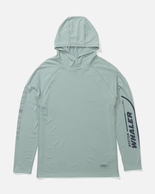 Front view of the Whaler Apex Sunshirt - Mackerel. 
