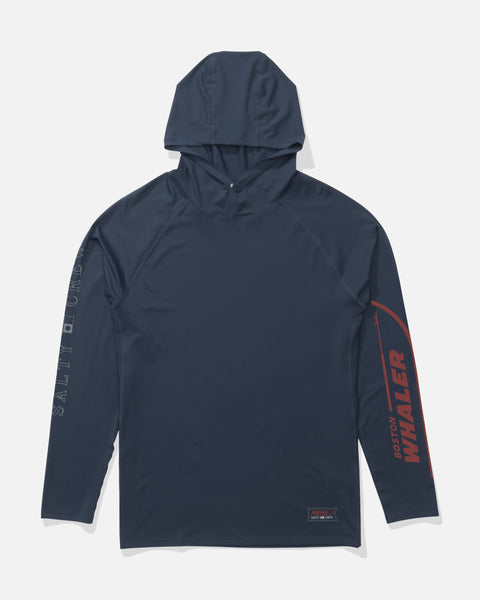 Whaler Apex Perforated Sunshirt - Navy | Salty Crew