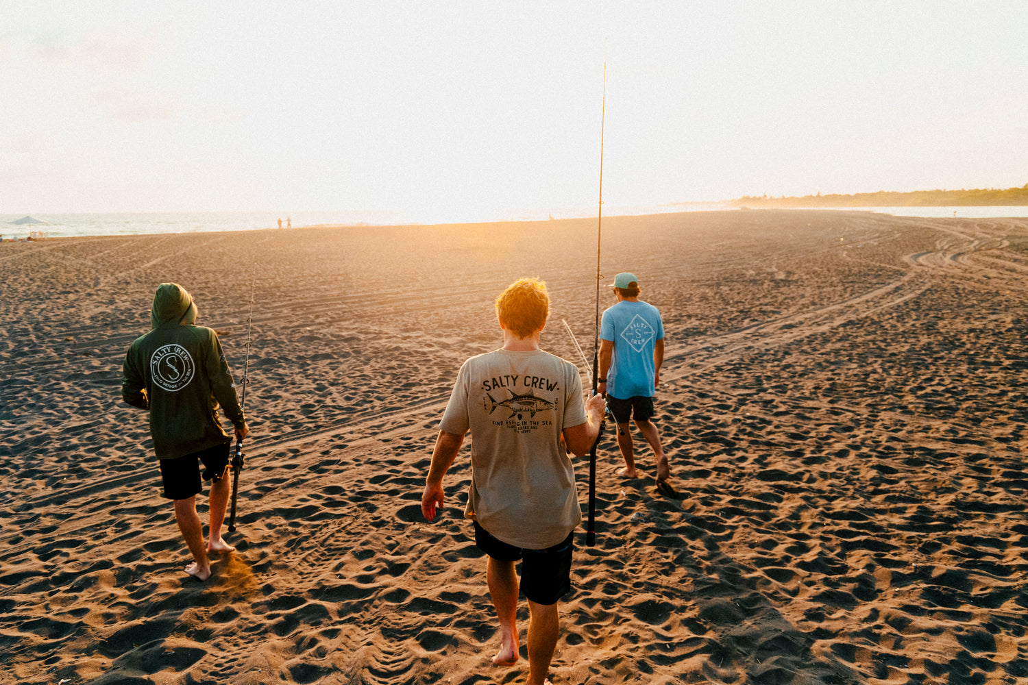 Lifestyle shot of fishermen at the beach