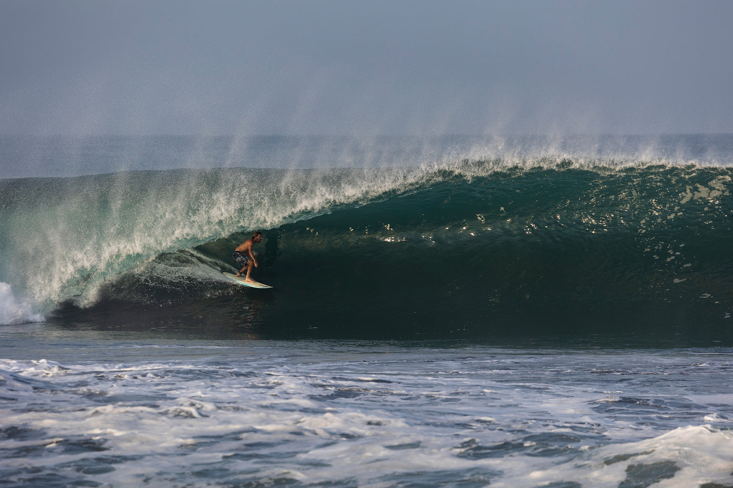 Action shot of surfer 