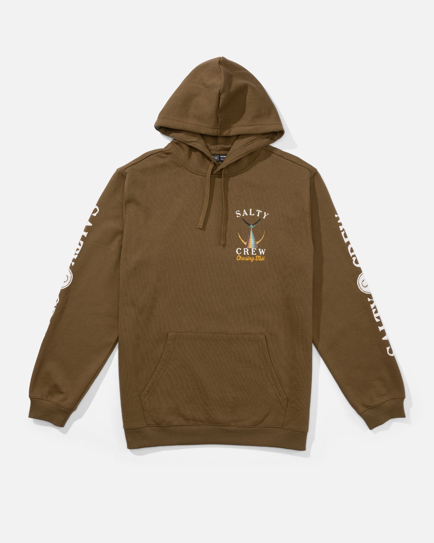 Front view of the Tailed Hood Fleece - Teak. 