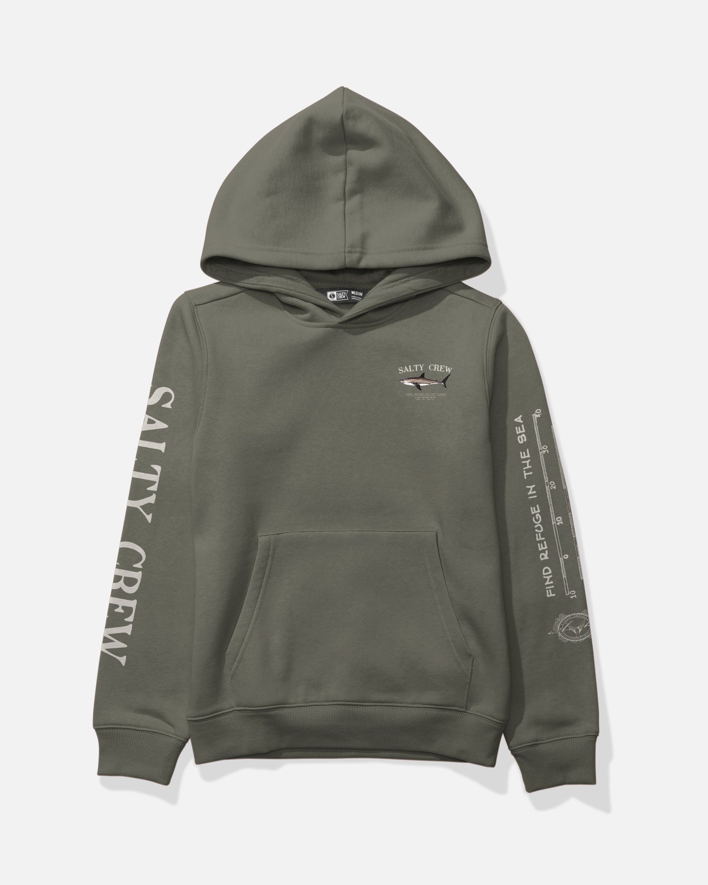 Front view of the Bruce Boys Fleece - Dusty Olive. 