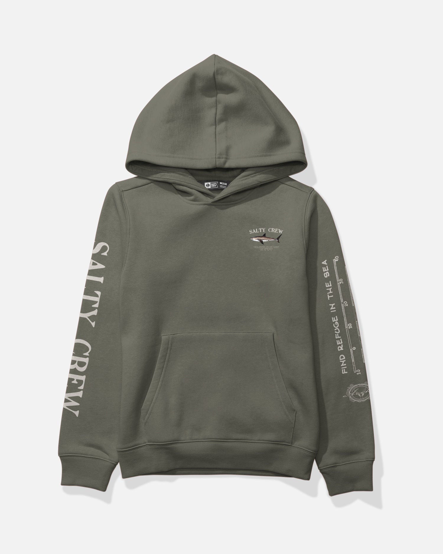 Front view of the Bruce Boys Fleece - Dusty Olive. 