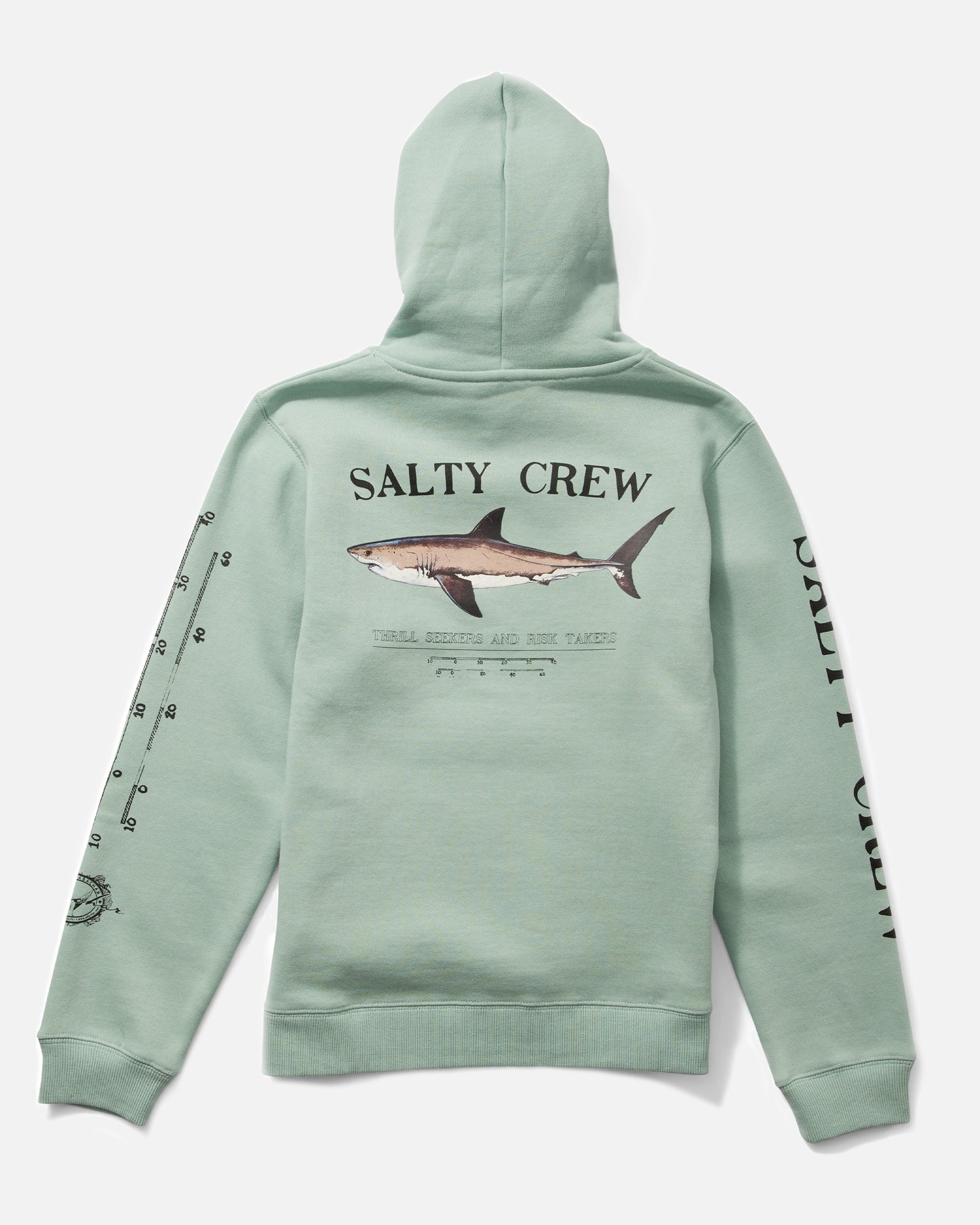 Back view of the Bruce Boys Fleece Hoodie - Mackerel. 