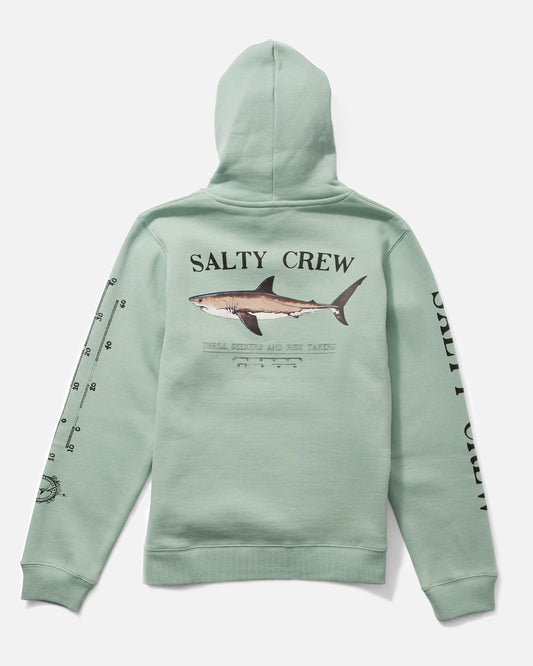 Back view of the Bruce Boys Fleece Hoodie - Mackerel. 