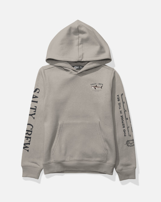 Front view of the Bruce Boys Fleece - Stone. 