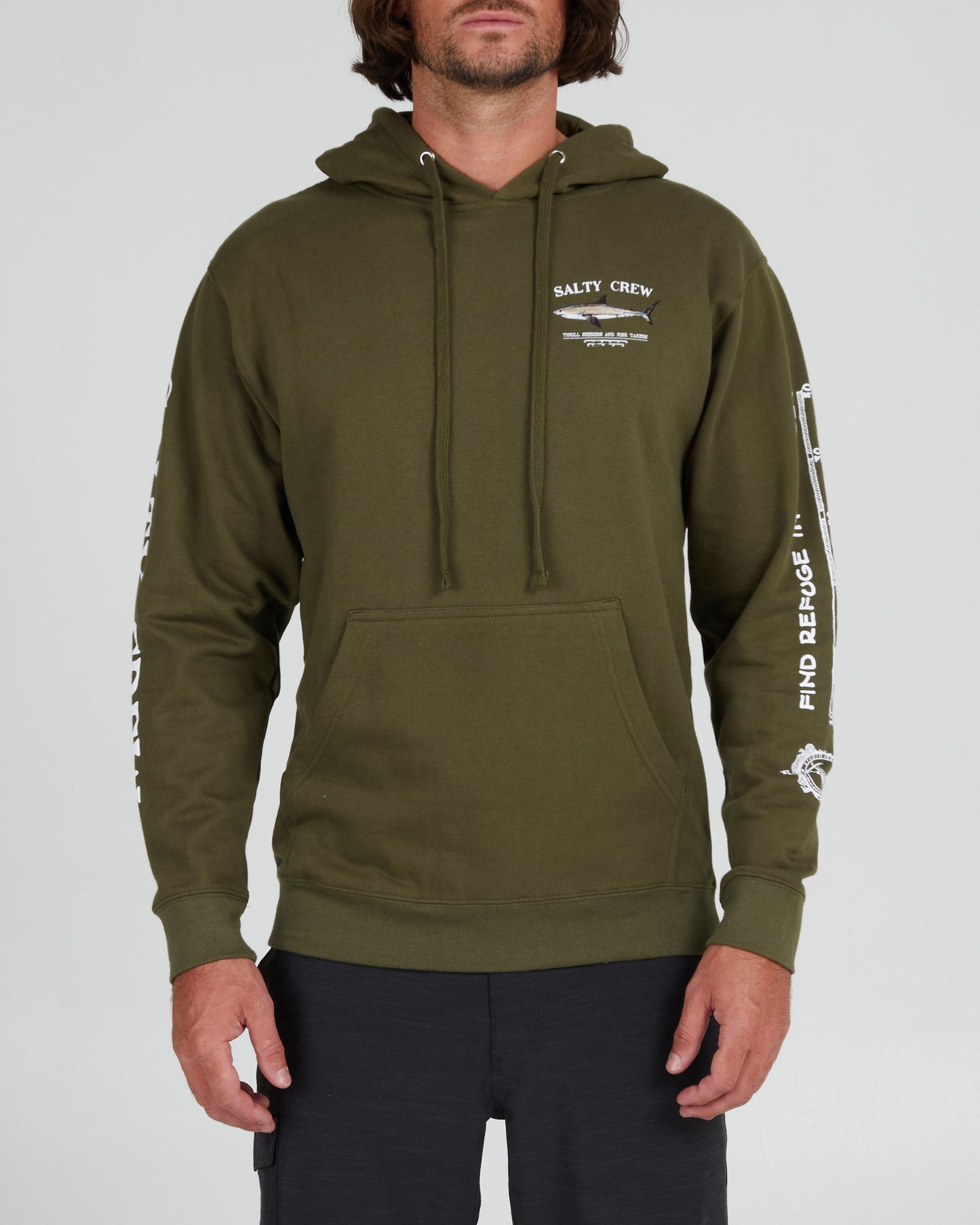 front view of Bruce Army Hood Fleece