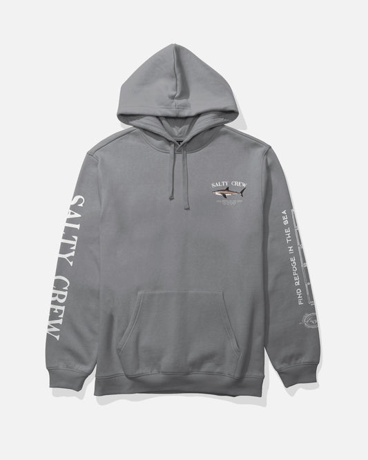 Front view of the Bruce Fleece Hoodie - Shark Skin.