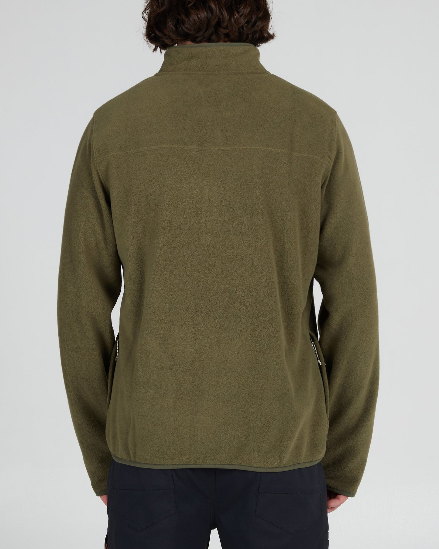 On body back of the Ebbtide Olive 1/2 Zip Polar Fleece