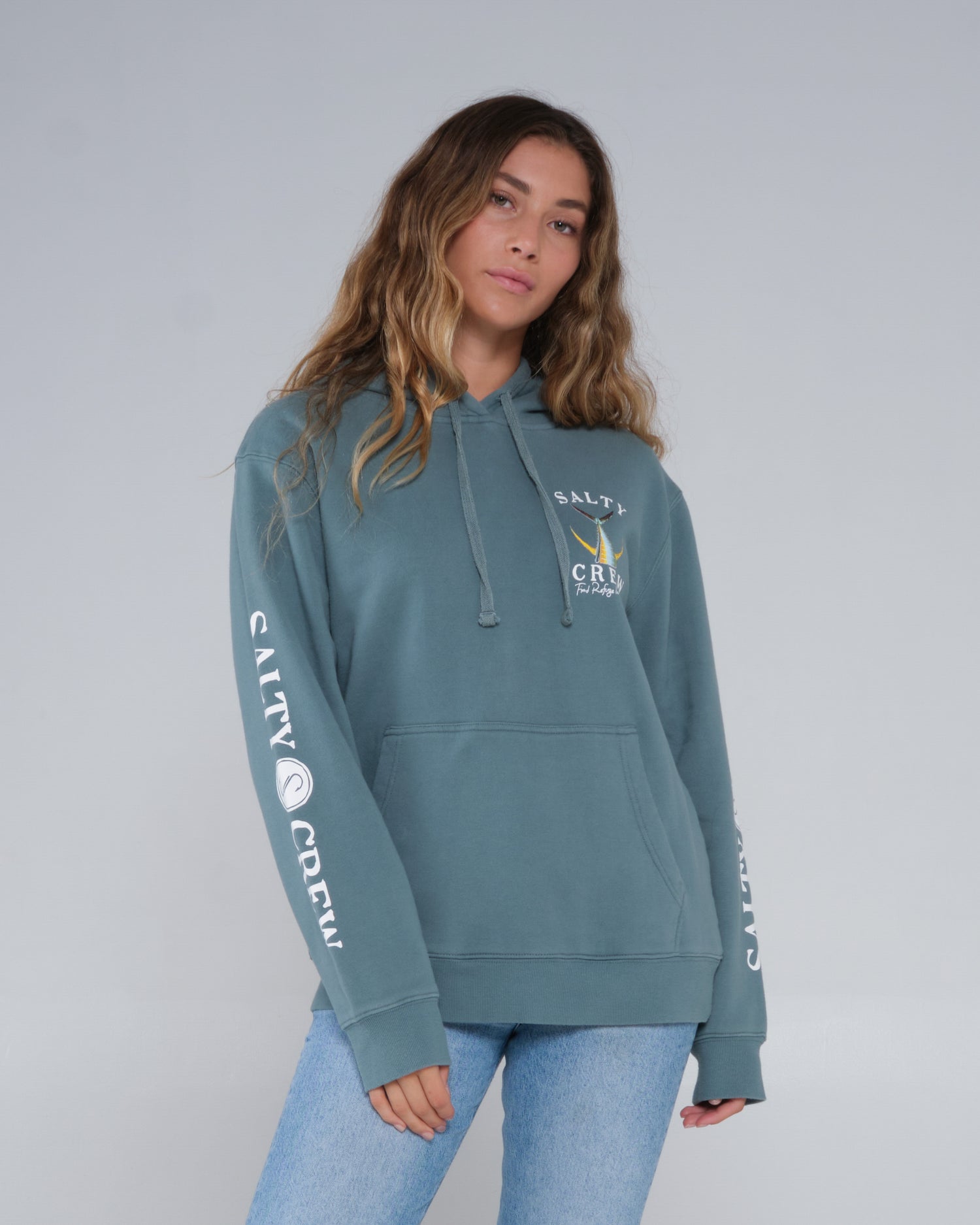 front view of Tailed Atlantic Green Premium Hoody