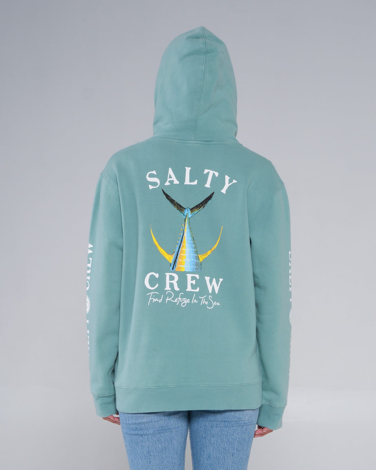 back view of Tailed Mint Premium Hoody
