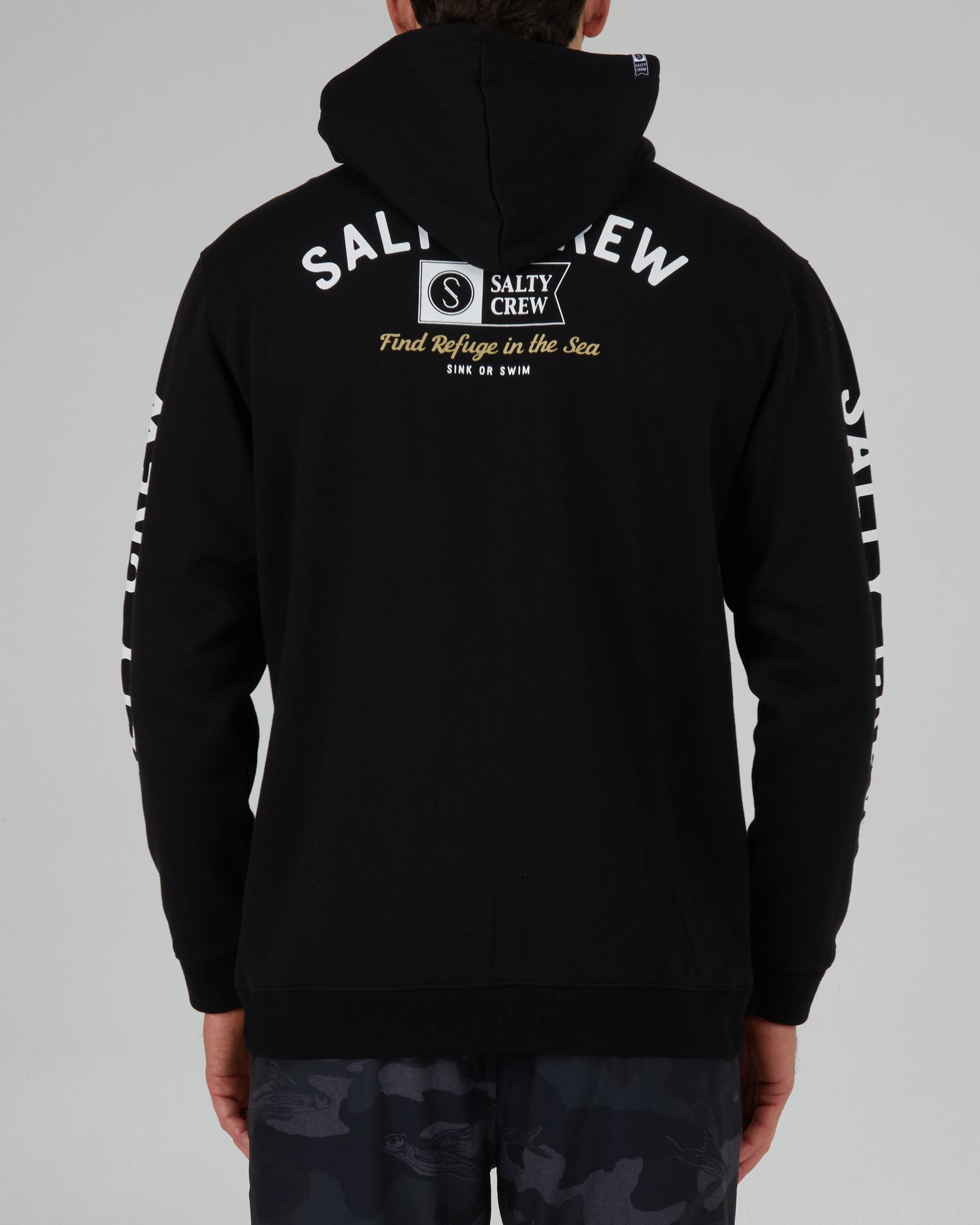 back view of Surf Club Black Zip Fleece