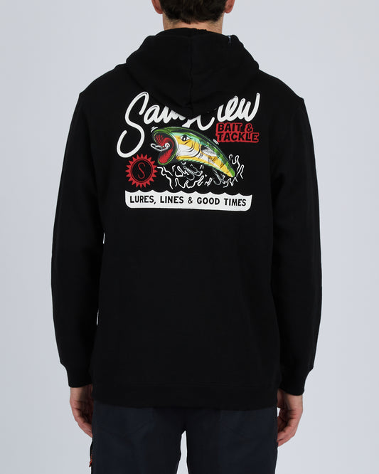 On body back of the Castoff Black Zip Fleece