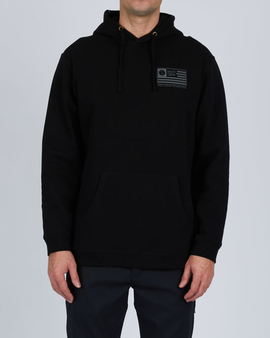 front view of Freedom Flag Black Hood Fleece