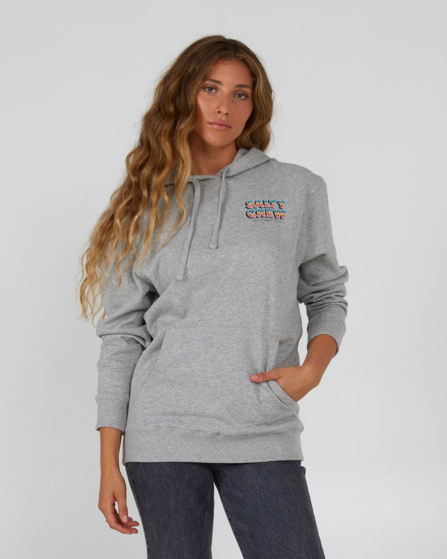 front view of Summertime Athletic Heather Hoody