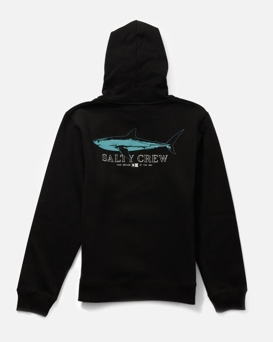 Back view of the Bruce Brother Boys Fleece Hoodie - Black. 
