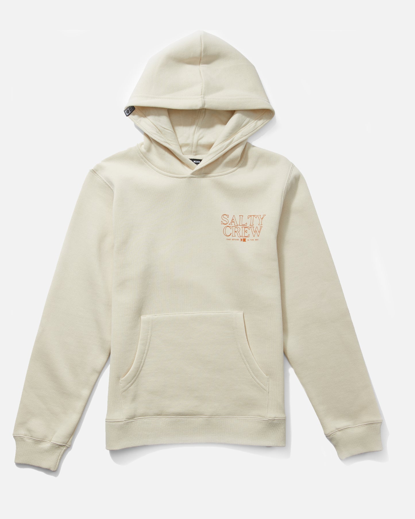 Front view of the Bruce Brother Boys Fleece Hoodie - Bone. 