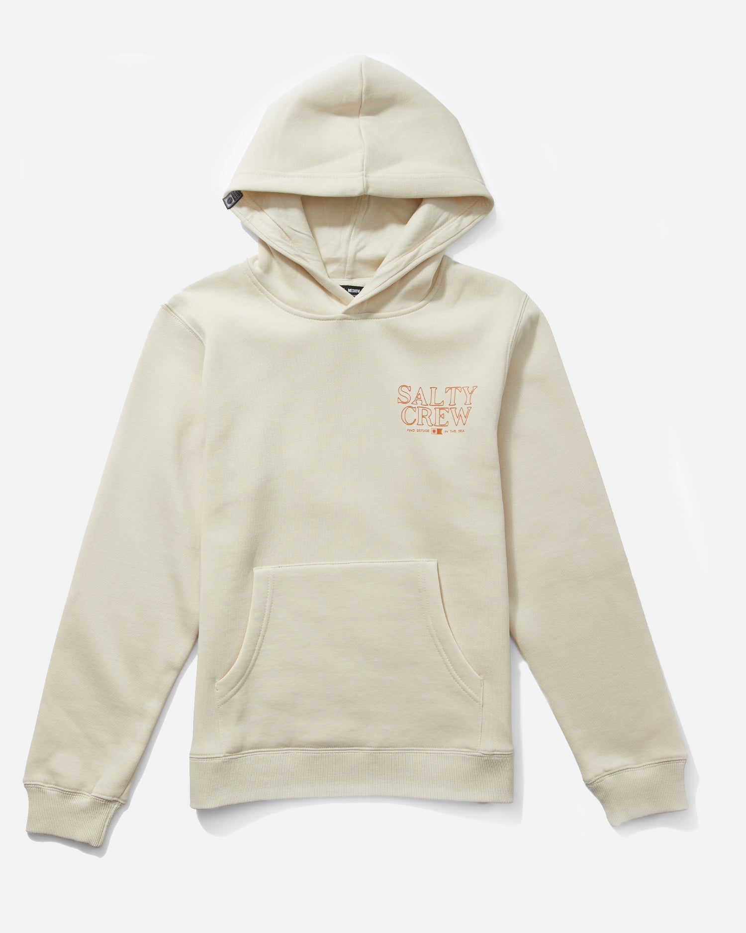 Front view of the Bruce Brother Boys Fleece Hoodie - Bone. 
