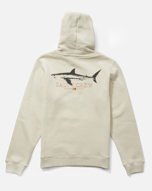 Back view of the Bruce Brother Boys Fleece Hoodie - Bone. 