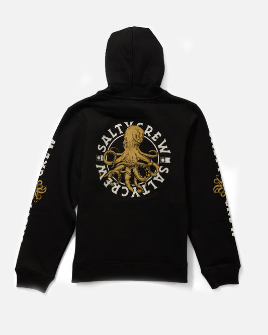 Back of the Tentacles Boys Fleece Hoodie - Black. 