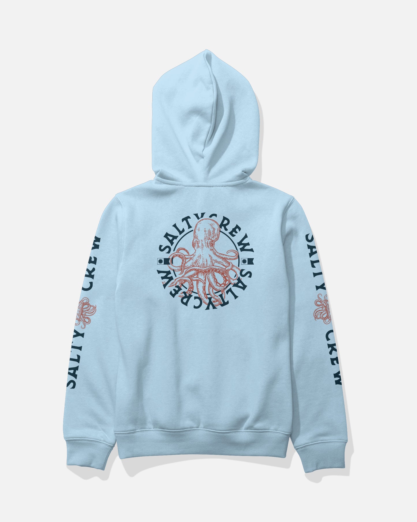 Back view of the Tentacles Boys Fleece - Clear Sky. 