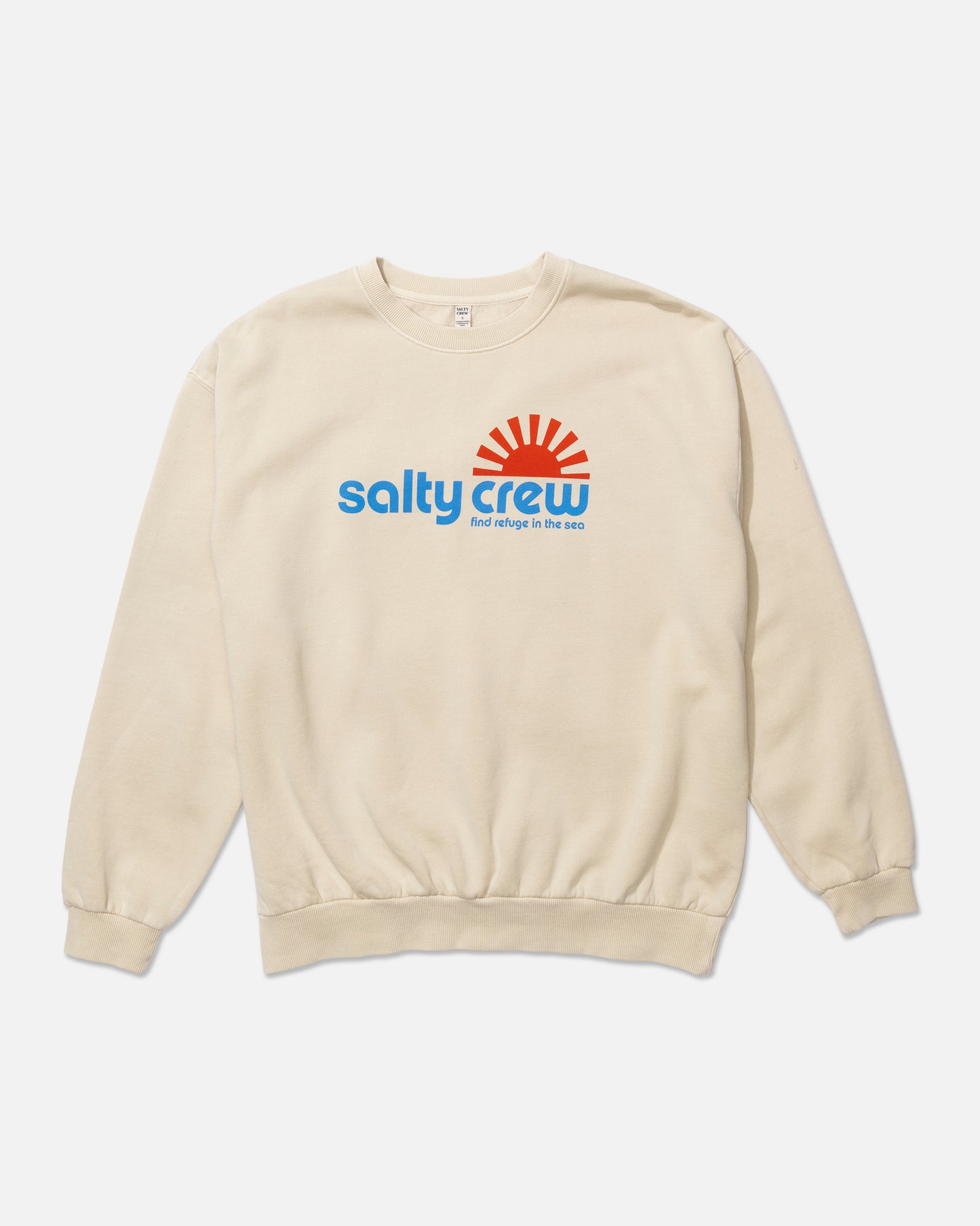 Front view of the Fun In The Sun Crew Fleece - Off White. 