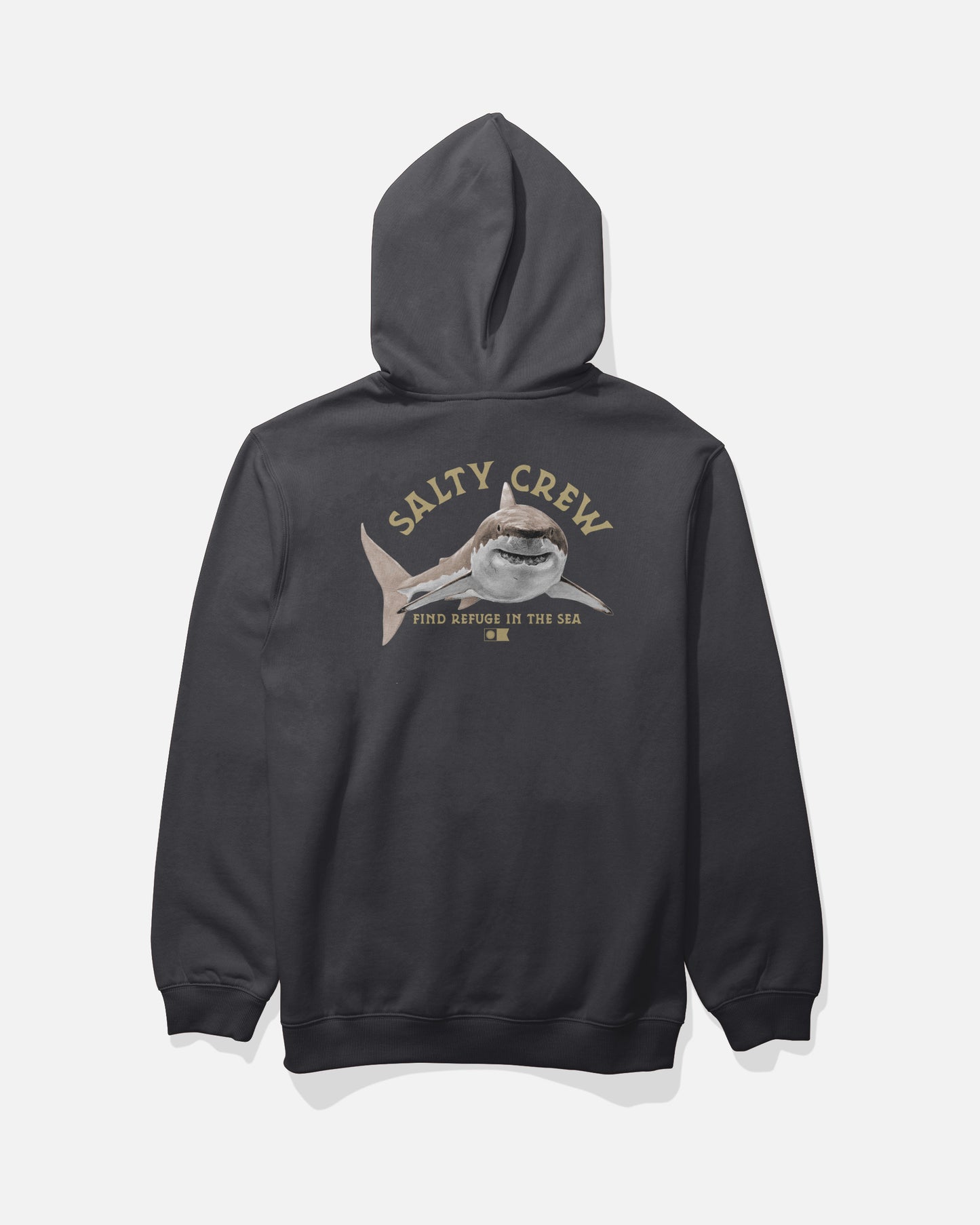 Back view of the Lurking Fleece Hoodie - Black.