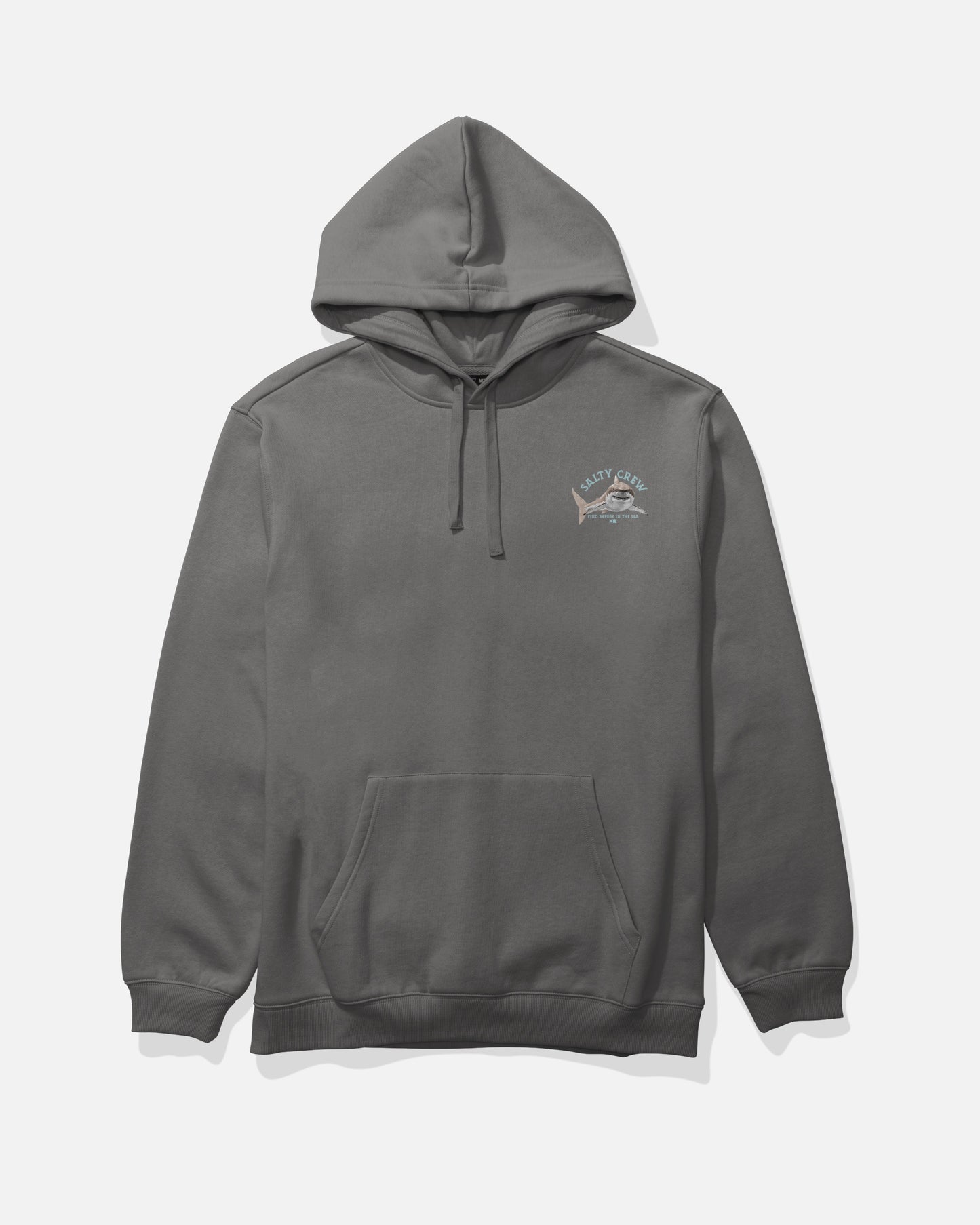 Front view of the Lurking Fleece Hoodie - Charcoal.