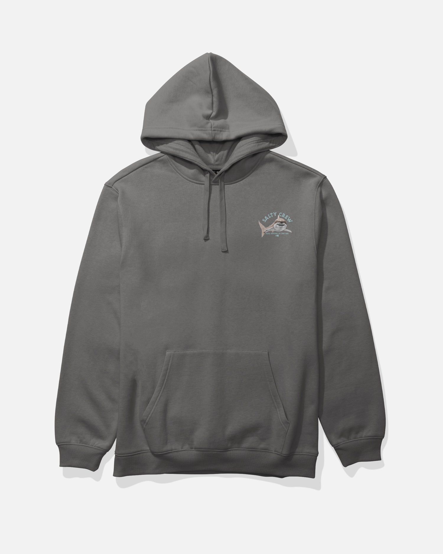 Front view of the Lurking Fleece Hoodie - Charcoal.