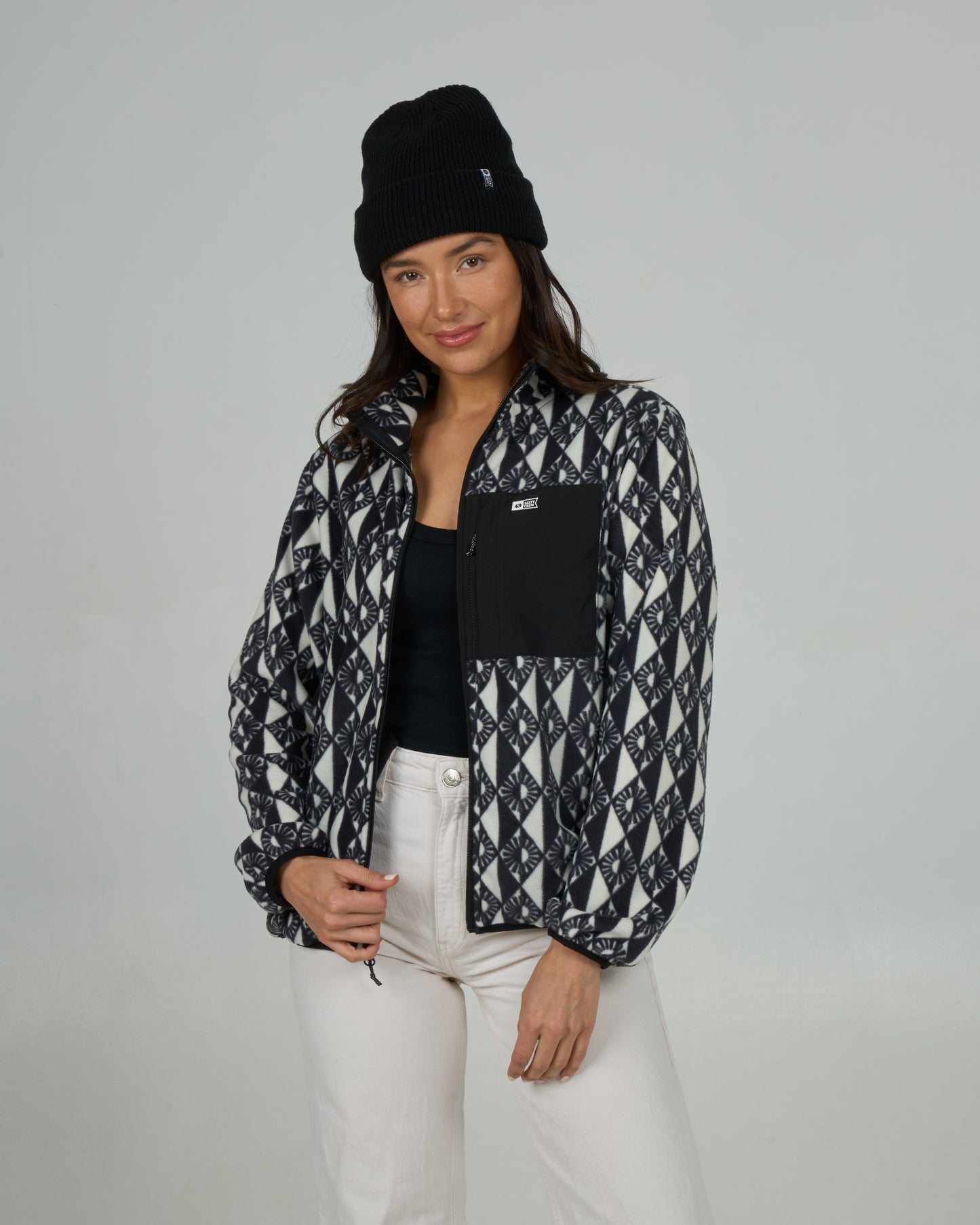 Front view of the Swellter Polar Jacket - Black. 