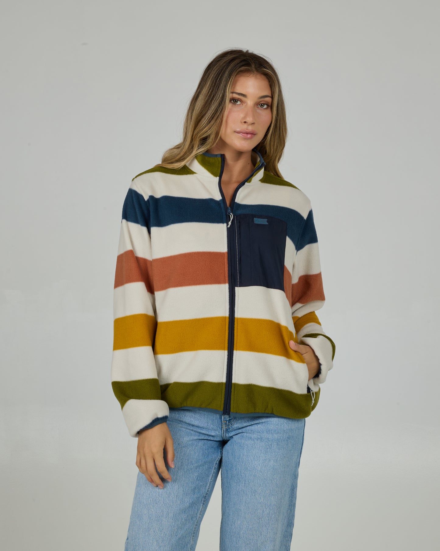 Front view of the Swellter Polar Jacket - Multi. 
