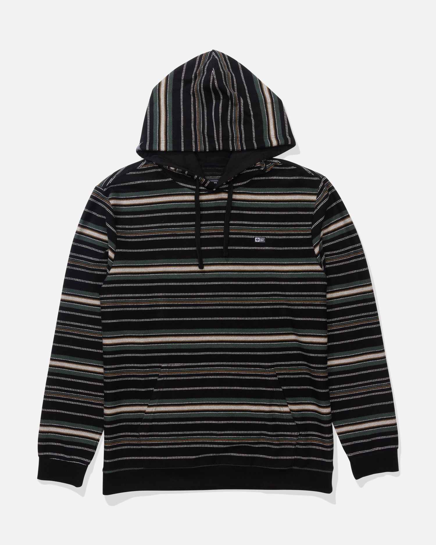 Front view of the Crewser Fleece Hood - Pirate Black.