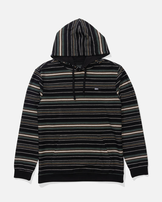 Front view of the Crewser Fleece Hood - Pirate Black.
