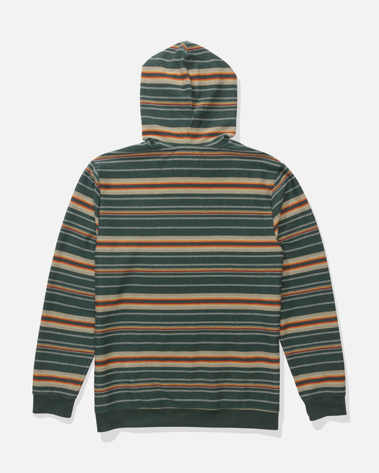 Back view of the Crewser Fleece Hood - Washed Green. 