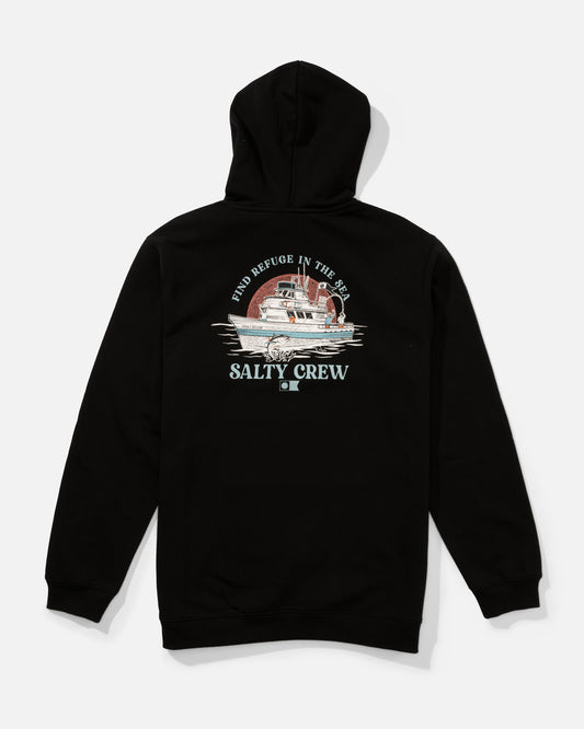 Back view of the Day Charter Fleece - Black. 