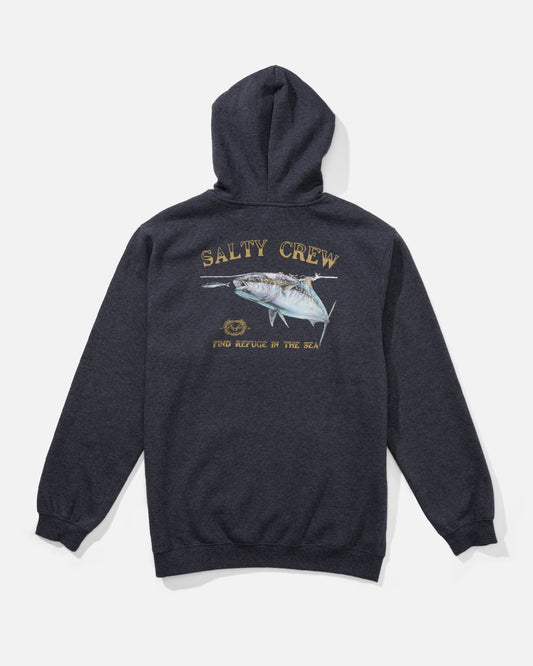 Back view of the Surface Fleece - Navy Heather. 