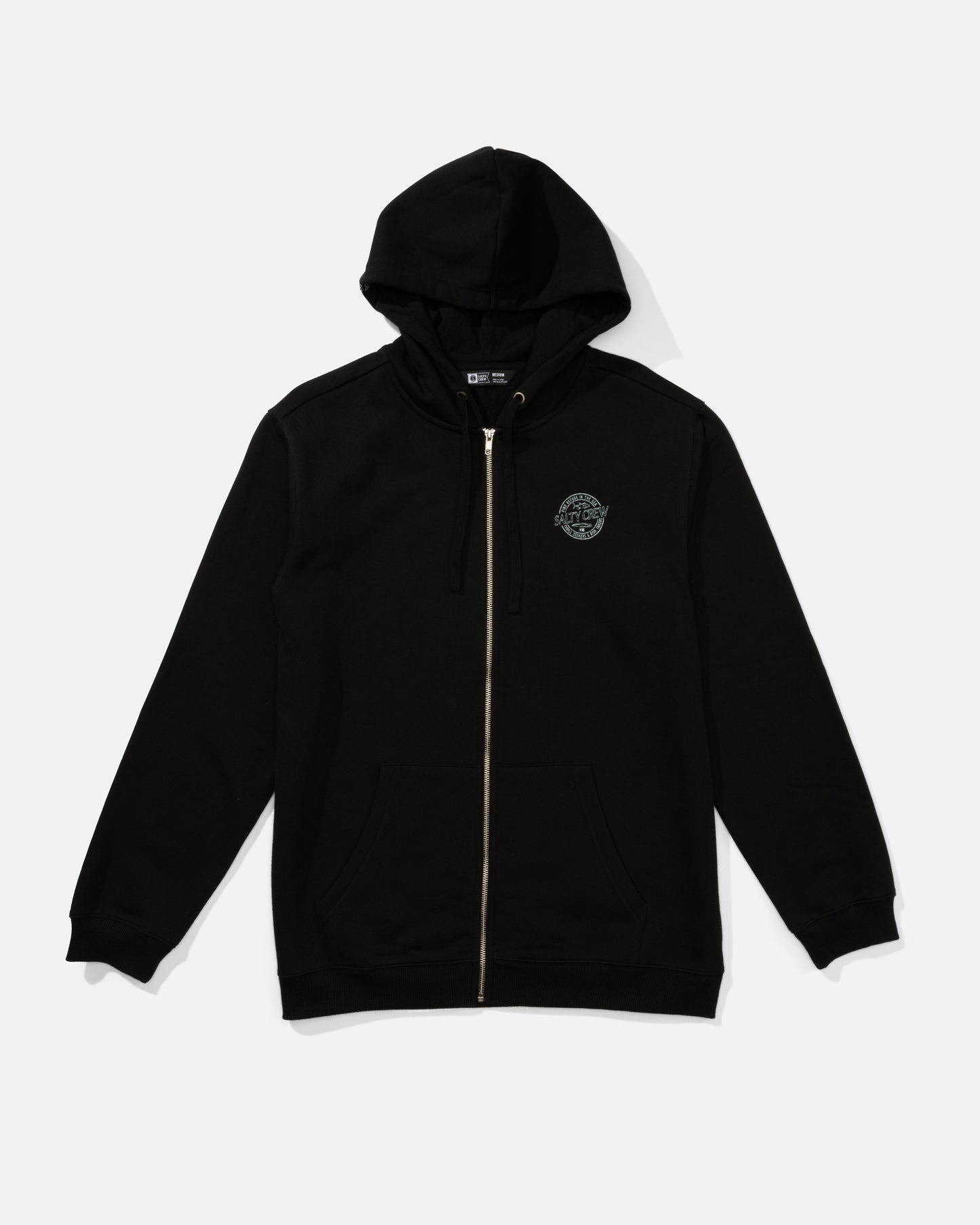 Front view of the Skewed Zip Fleece - Black. 