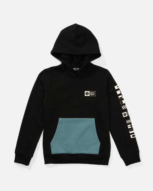 Alpha Color Block Boys Fleece Hoodie - Black