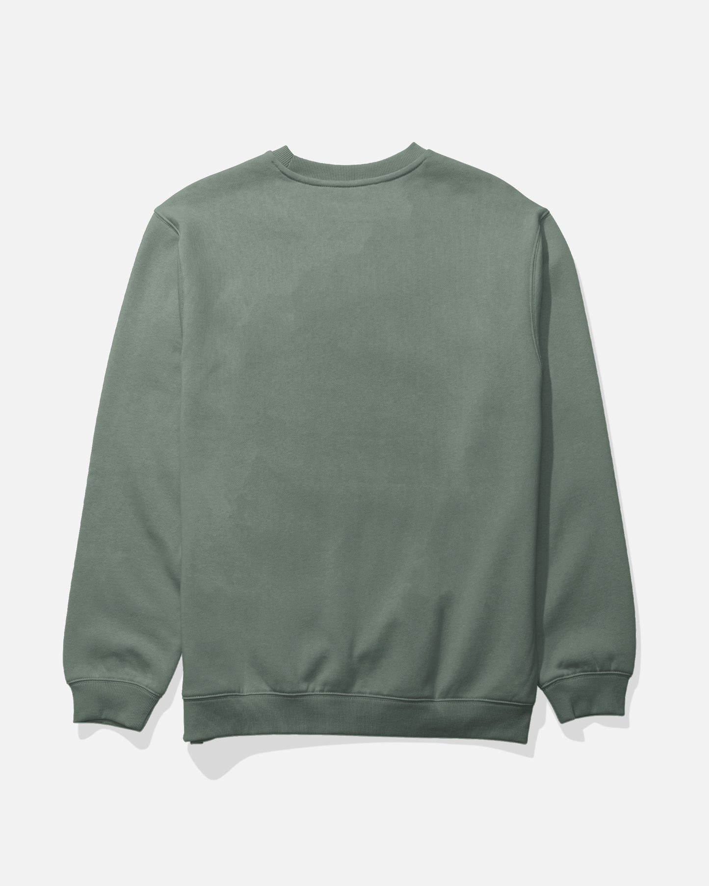 The Salty Crew Crafted Crew Fleece in Laurel Wreath is a mid-weight crewneck sweatshirt, crafted from a cotton-polyester blend and showcased from the back against a white background. It features long sleeves, ribbed cuffs and hem, and a subtle V-stitch gusset at the neckline.